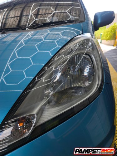 Honda Jazz GE ขัดไฟหน้า+หุ้มฟิล์มไฟ ใสกันรอย TPU 190 micron