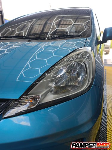 Honda Jazz GE ขัดไฟหน้า+หุ้มฟิล์มไฟ ใสกันรอย TPU 190 micron