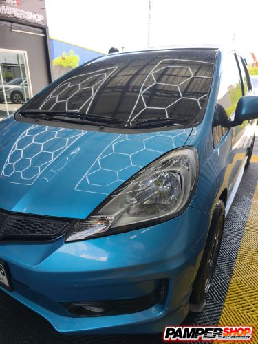 Honda Jazz GE ขัดไฟหน้า+หุ้มฟิล์มไฟ ใสกันรอย TPU 190 micron