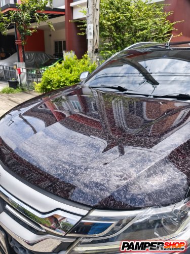 Misubishi Pajero หุ้มสติ๊กเกอร์เคฟล่า หินอ่อน FROGED ฝาหน้า ( เกรด PET )