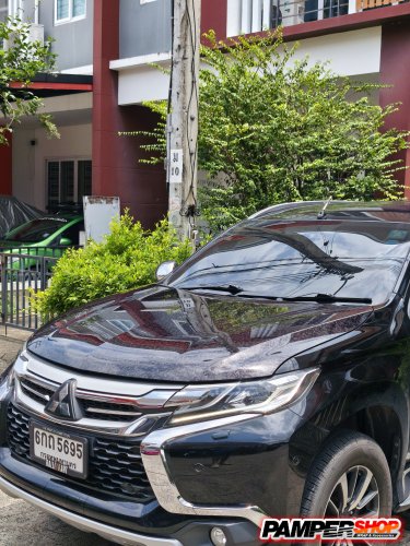 Misubishi Pajero หุ้มสติ๊กเกอร์เคฟล่า หินอ่อน FROGED ฝาหน้า ( เกรด PET )