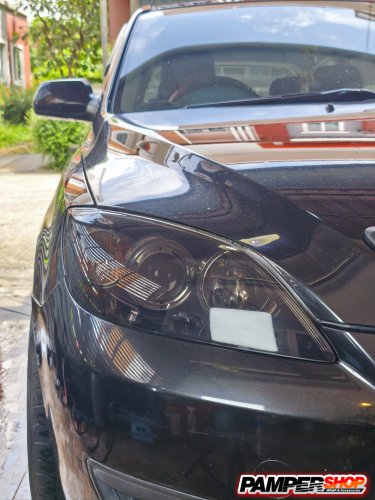 ขัดไฟหน้า+หุ้มฟิล์ม ( เกรด TPH ) สีดำอ่อน สโม๊ก