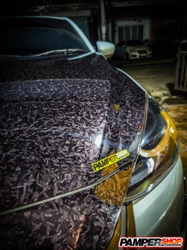 mazda 2 skyactive หุ้มสติ๊กเกอร์เคฟล่า ฝาหน้าหินอ่อน FORGED (PET)