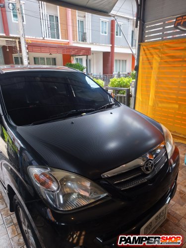 Toyota innova หุ้มสติ๊กเกอร์เคฟล่า 4D ฝากระโปรงหน้า แบบด้าน