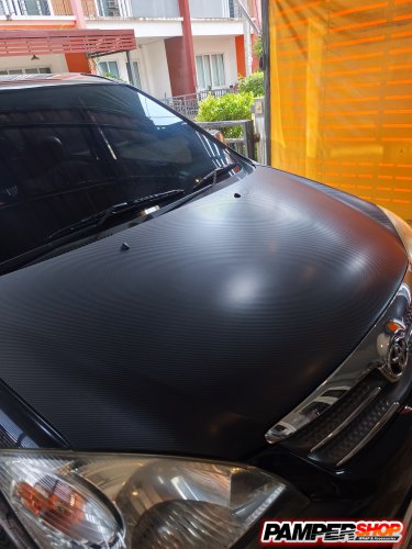 Toyota innova หุ้มสติ๊กเกอร์เคฟล่า 4D ฝากระโปรงหน้า แบบด้าน