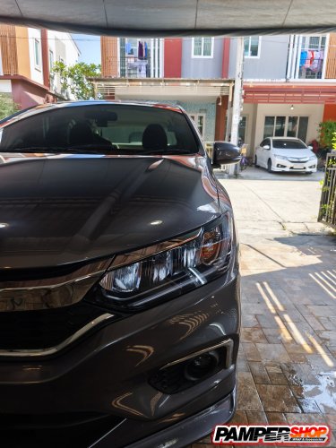 Honda City หุ้มฟิล์มไฟหน้า ( เกรด TPH ) สีฟ้าอ่อน Hybrid