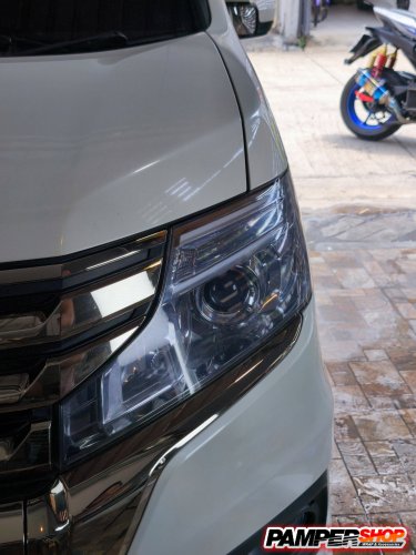 ขัดไฟหน้า+หุ้มฟิล์ม ( เกรด TPH ) สีฟ้าอ่อน Hybrid