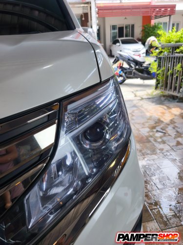 ขัดไฟหน้า+หุ้มฟิล์ม ( เกรด TPH ) สีฟ้าอ่อน Hybrid