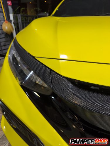 Honda Civic FC หุ้มสติ๊กเกอร์เคฟล่า 4D กระจังหน้า