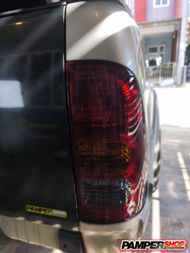 ขัดไฟหน้า+หุ้มฟิล์ม ( เกรด TPH ) สีดำอ่อน สโม๊ก